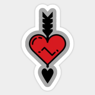 arrow heart Sticker